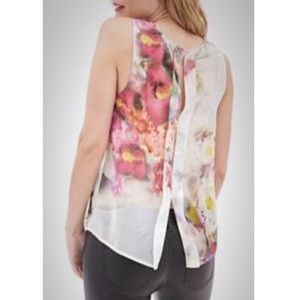 Floral Watercolor Sleeveless Top SZ S